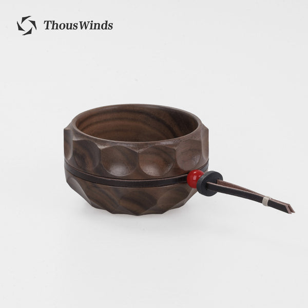 Thous Winds Wooden Linglong Cup Outdoor Camping Handmade Black Walnut