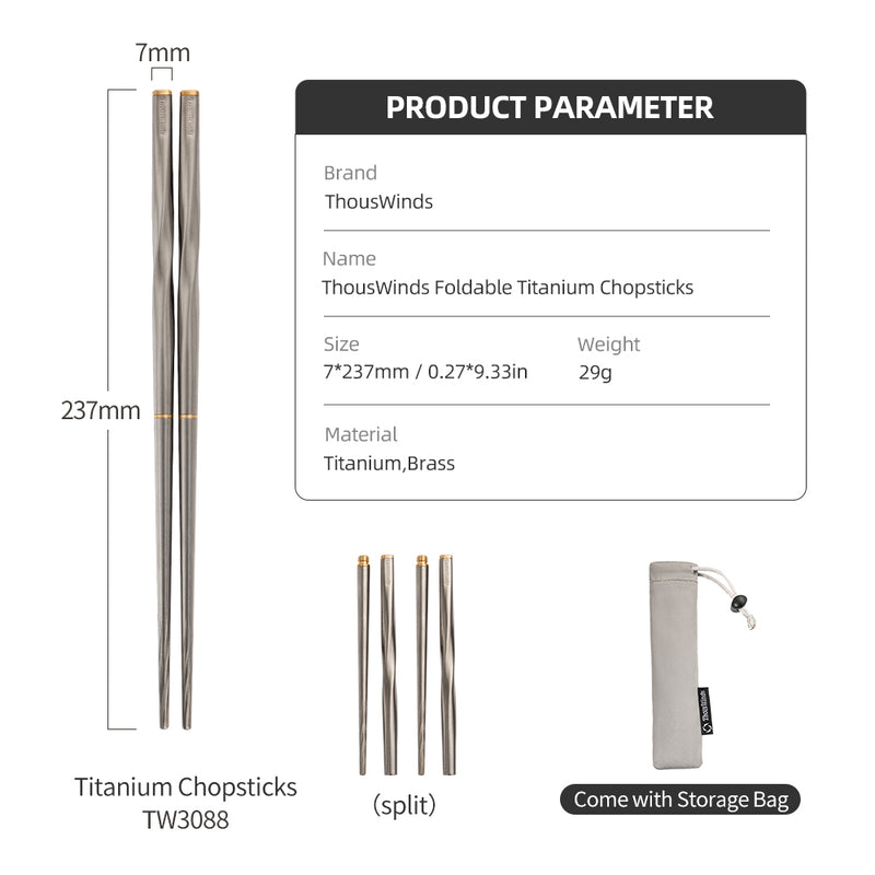 ThousWinds Foldable Titanium Chopsticks